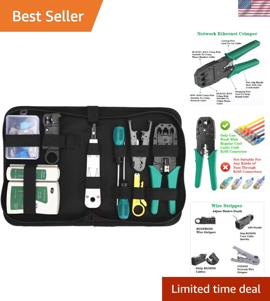 Efficient 11-in-1 Portable Network Crimping Kit for Professionals & Home Users