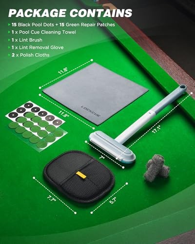 7-in-1 Billiard Table Cleaner Kit - Pool Table Felt Cleaning Accessories with