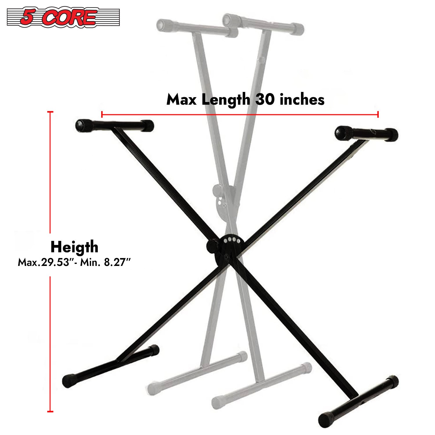 5 Core Keyboard Stand Adjustable Professional Metal Electric for 49 61 76 Key