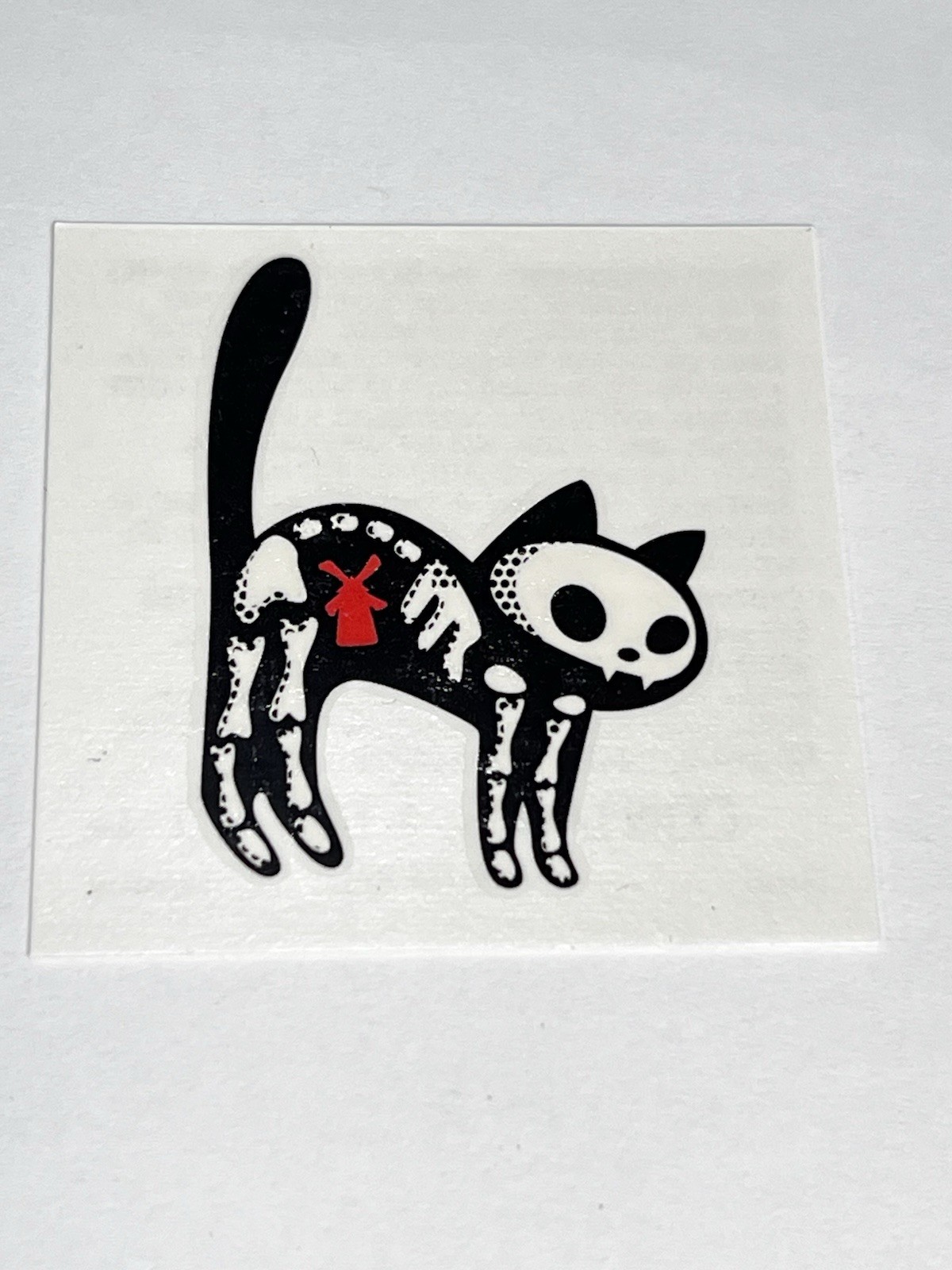 Dutch Bros Coffee Halloween 2024 Scary Black Skeleton Cat Temporary Tattoo Drop