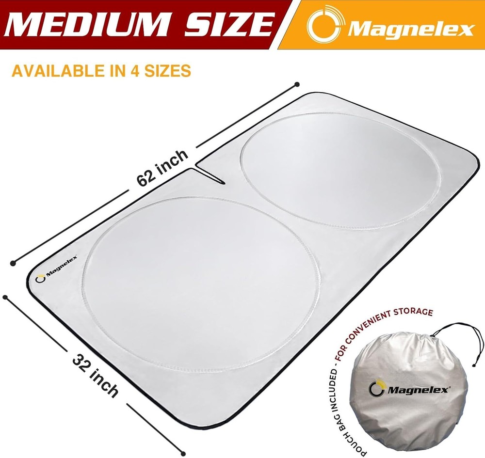 Medium Car Windshield Sunshade UV Heat Blocking Foldable Reflective Cover