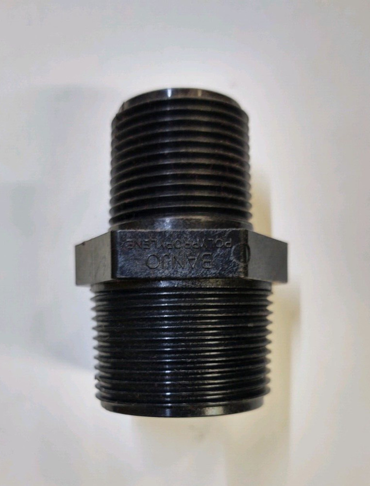 RN125100 BANJO REDUCER NIPPLE BLACK POLYPROPYLENE