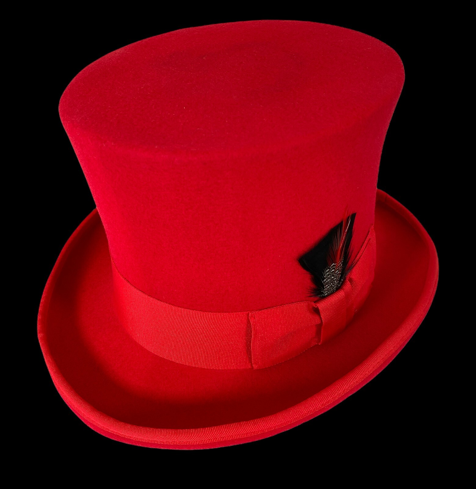Top Hat Wool Felt Victorian Steampunk Mad Hatter Cosplay Red Black Purple Gray