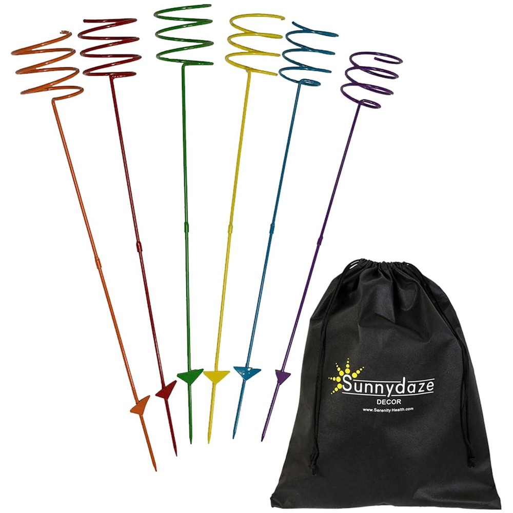 Easily Transportable Multicolored Outdoor Drink Holder Set - Durable Stakes
