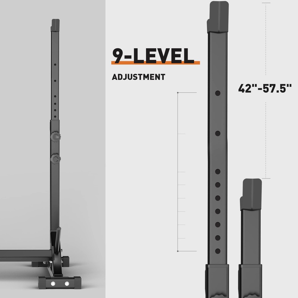 Squat Rack Stand Adjustable Bench Press Rack Barbell Rack Stand Multi-Functio...