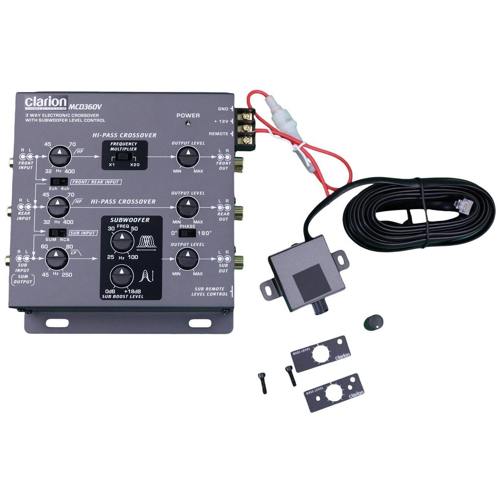 Clarion 3 Way Electronic Crossover with Remote Subwoofer Level Control