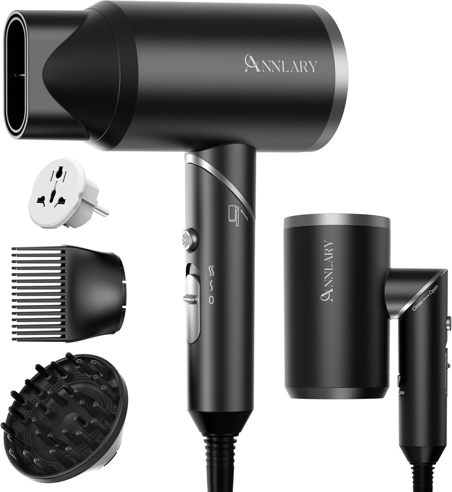Volta Travel Hair Dryer with Diffuser & b, Portable Foldable