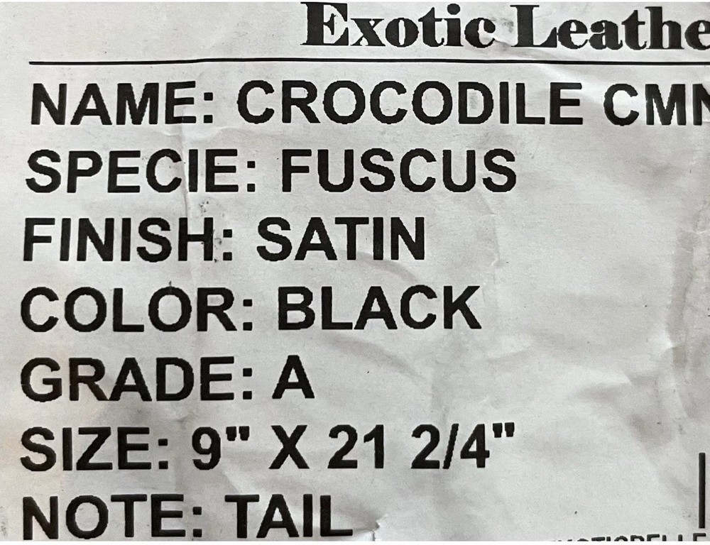 Black Crocodile Leather 3x2 Morale Patch Hook & Loop Fits GORUCK