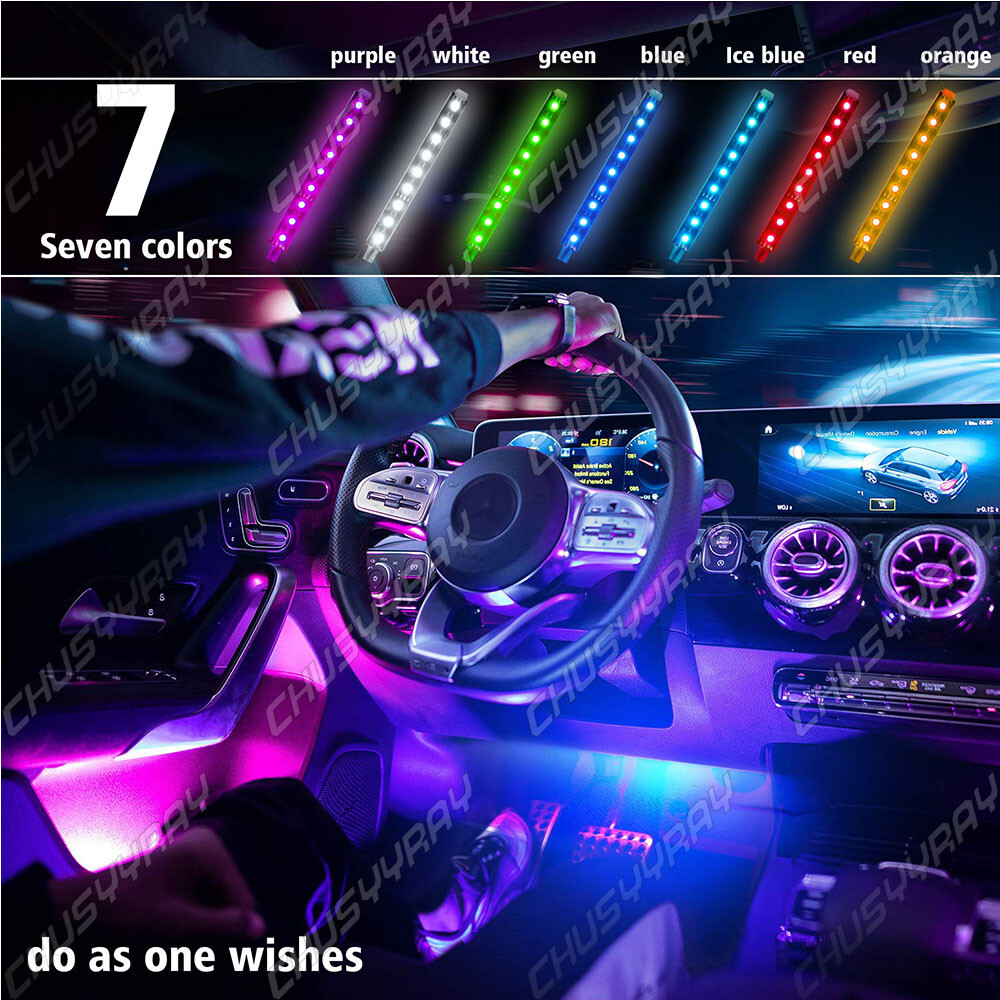 Car Accessories LED Strip Light Remote Control Interior Light Multicolor Light #