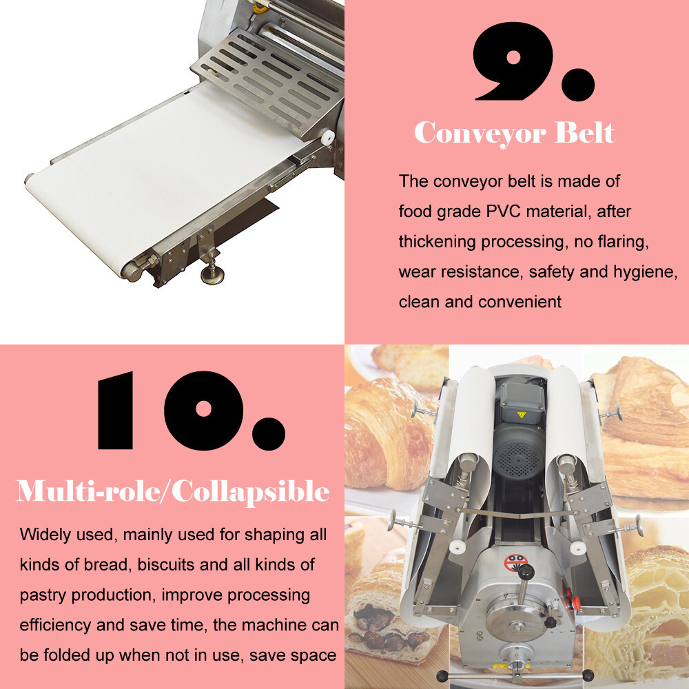 110V Commercial Dough Sheeter Roller Cake Bread Maker Crisp Pastry Machine