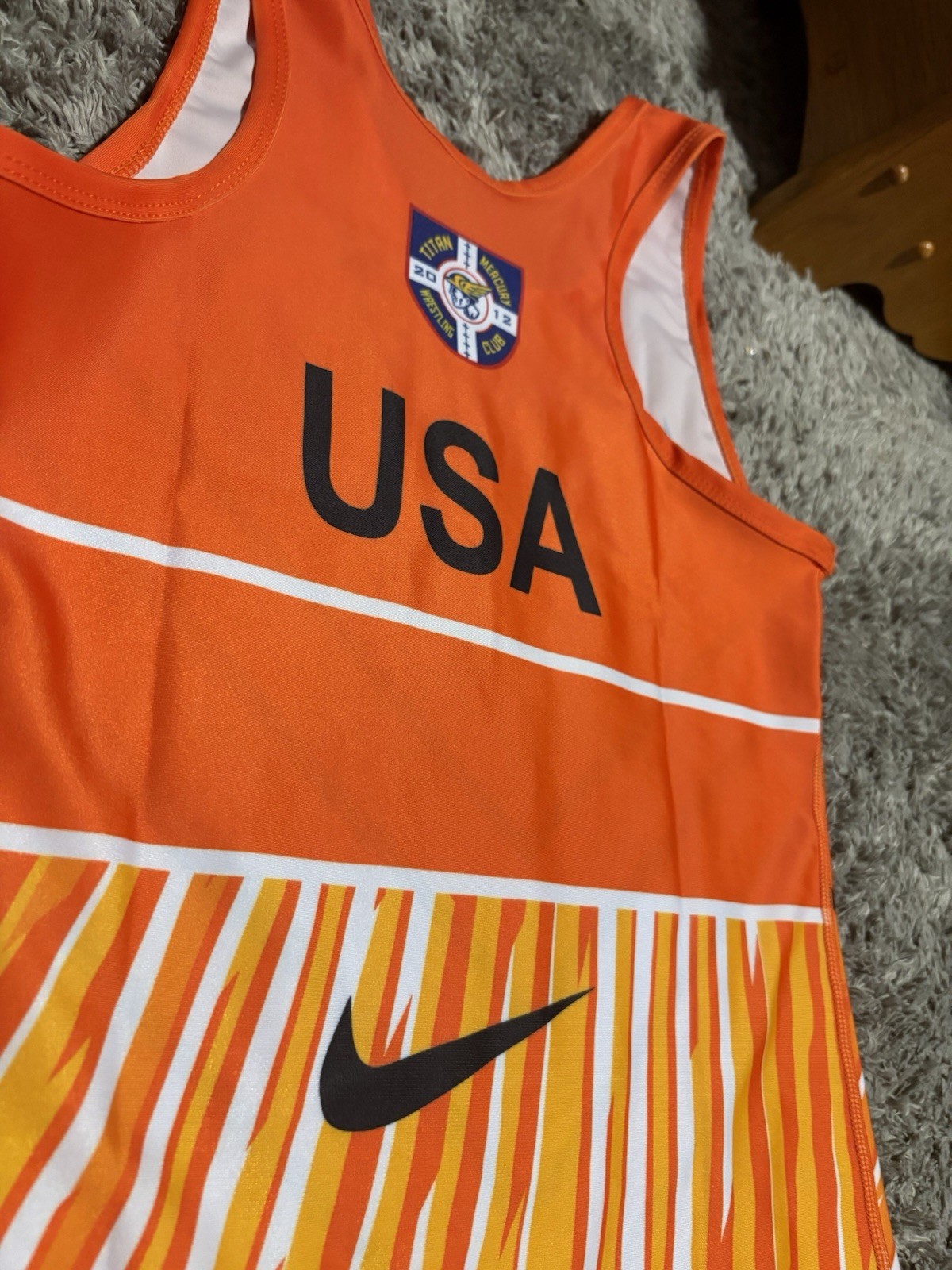 Orange Oklahoma State Wrestling Singlet Adult Small