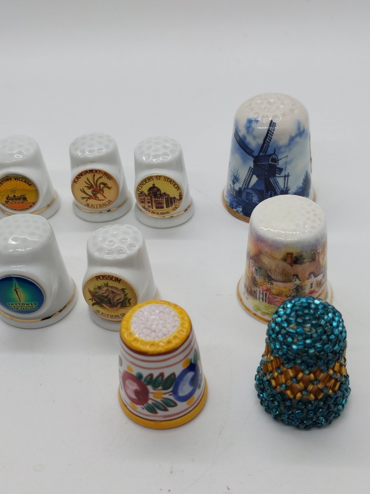 Vintage bundle of large unusual thimbles