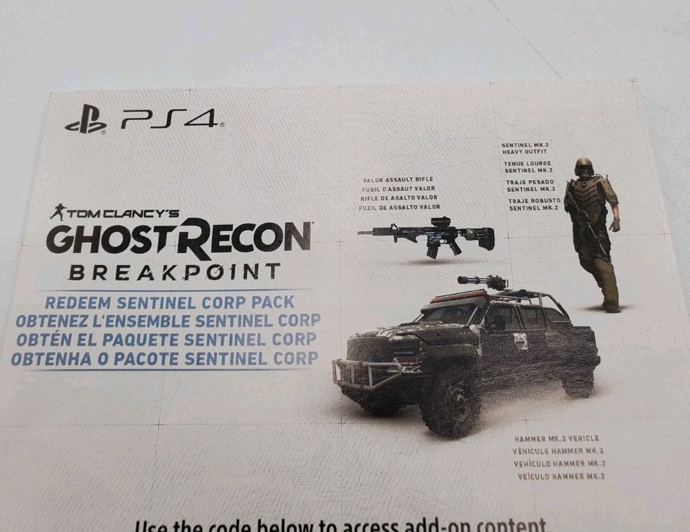 Tom Clancy's Ghost Recon Breakpoint  (PS4) Sentinel Dlc Insert Only