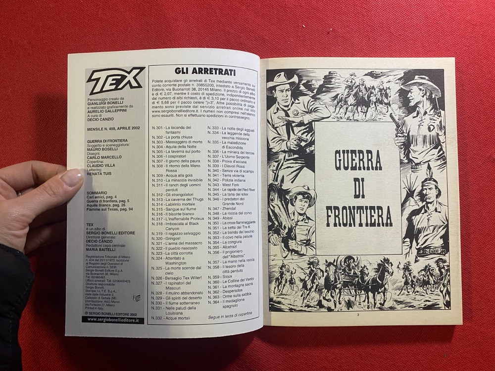 TEX No. 498 BORDER WAR Ed Sergio Bonelli (2002) Comic West