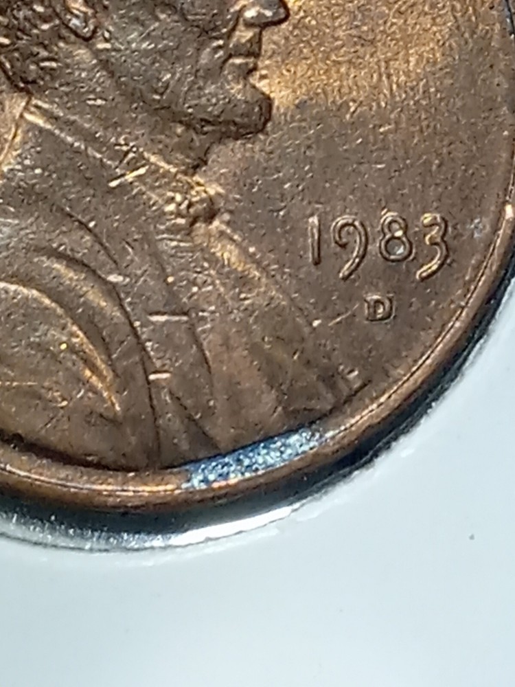 1983 Denver Lincoln Cent With Silver Fragment Error!!!
