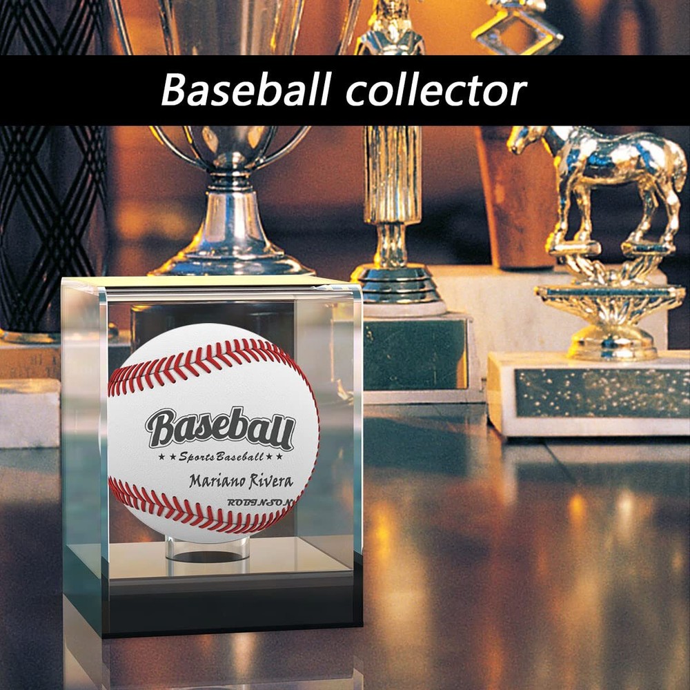 2-Pack Baseball Display Case UV Protected Acrylic Cube for Memorabilia