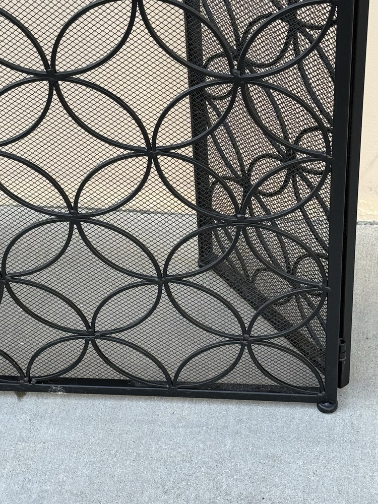 Modern Three Panel Decorative Fireplace Screen