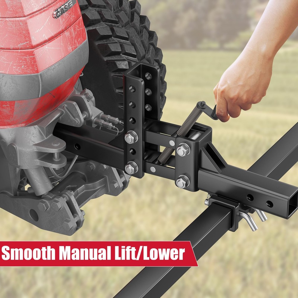 Manual Implement Lift,1-Point and 2-Inch Receiver,Adjustable for ATV/UTV Tractor
