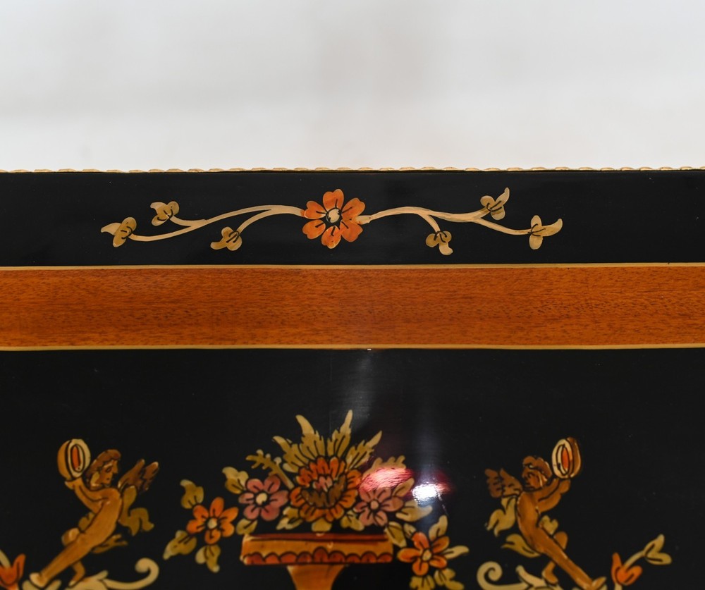 Pair French Side Tables Painted Lacquer Occasional