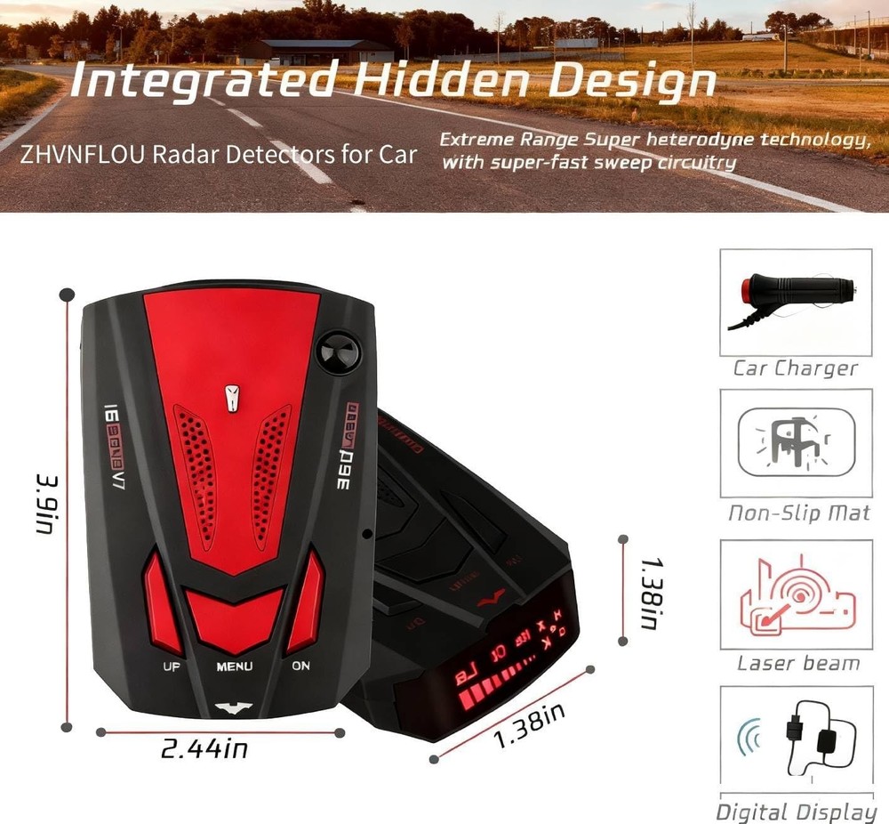 Radar Detector - Full Frequency Detection with Real-Time Voice Alerts