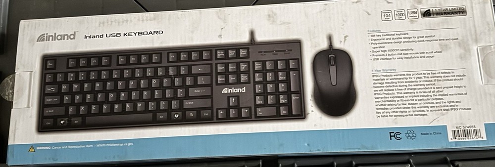 Inland USB Keyboard iC2 10 & mouse   A9