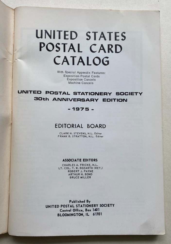 UPSS U.S. Postal Card catalogs
