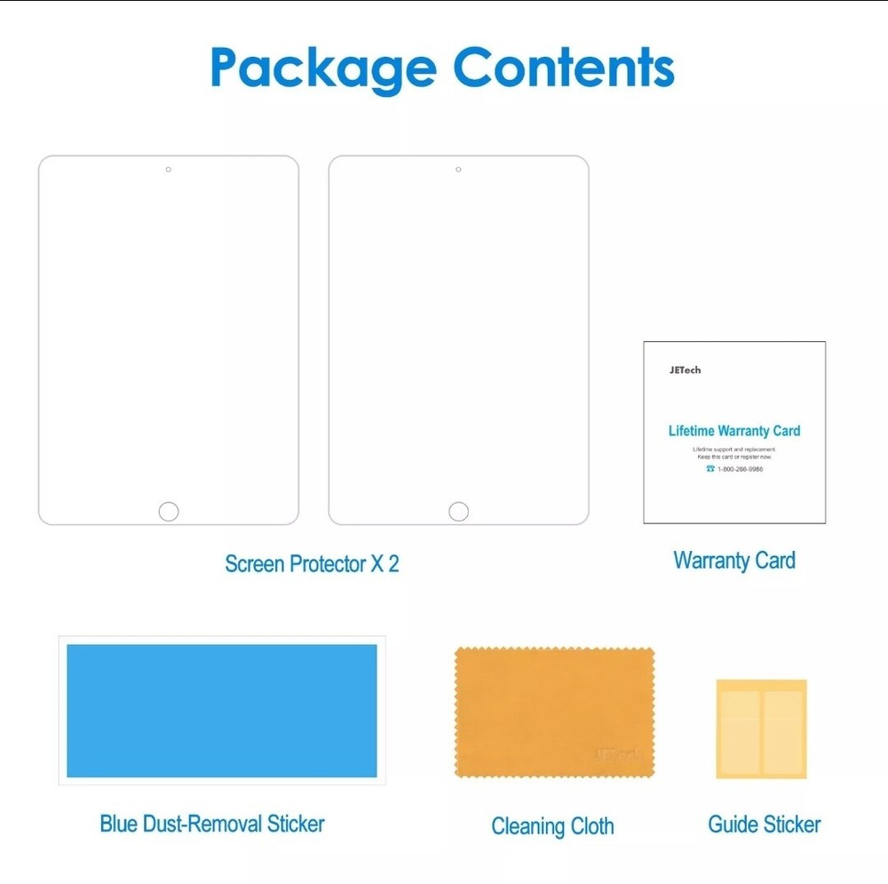 JETech Screen Protector for iPad Mini 5 / Mini 4 (2019) Tempered Glass 2-Pack