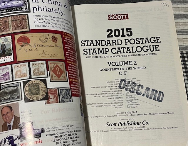2015 Scott Standard Postage Stamp Catalog Vol 2 C-F