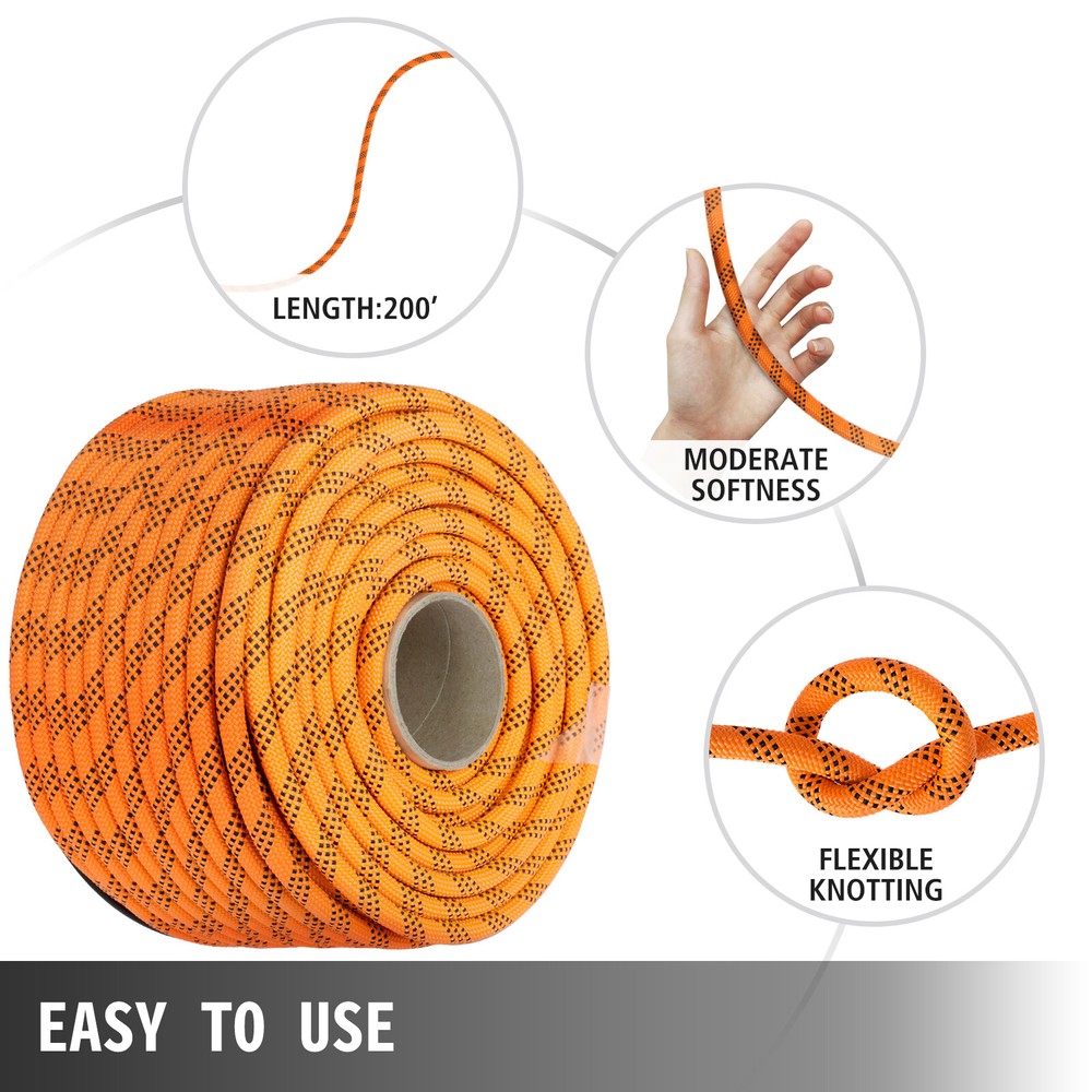 VEVOR 7/16" Braid Rope Polyester Rope Rigging Rope 200FT 8400lb Strength