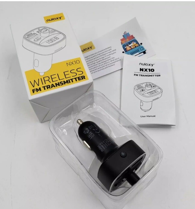 NULAXY NX10 Car Bluetooth Wireless FM Transmitter Dark Grey