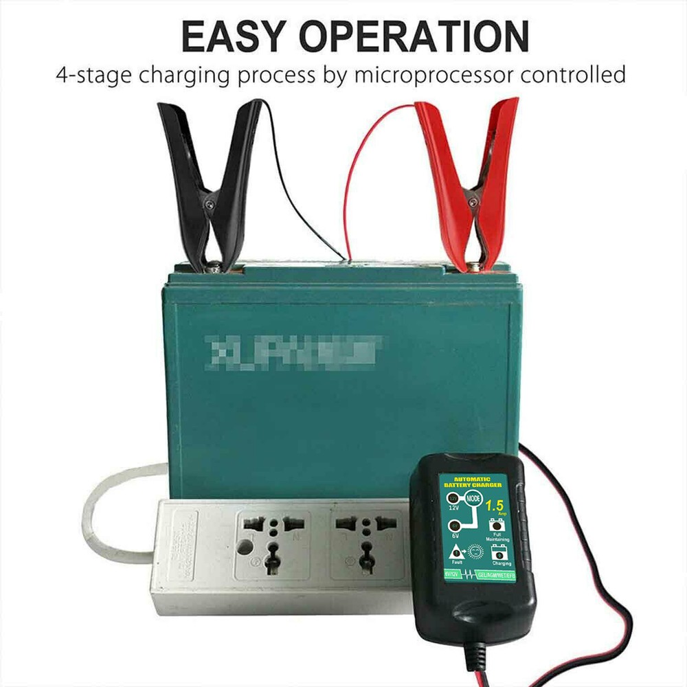 6V 12V Automatic Battery Charger Motorcycle Trickle Float Maintainer
