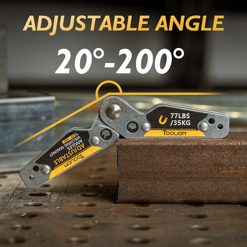 Adjustable Angle 20°-200° Welding Magnets,Magnetic Pull Force 77 Lbs Welding Hol