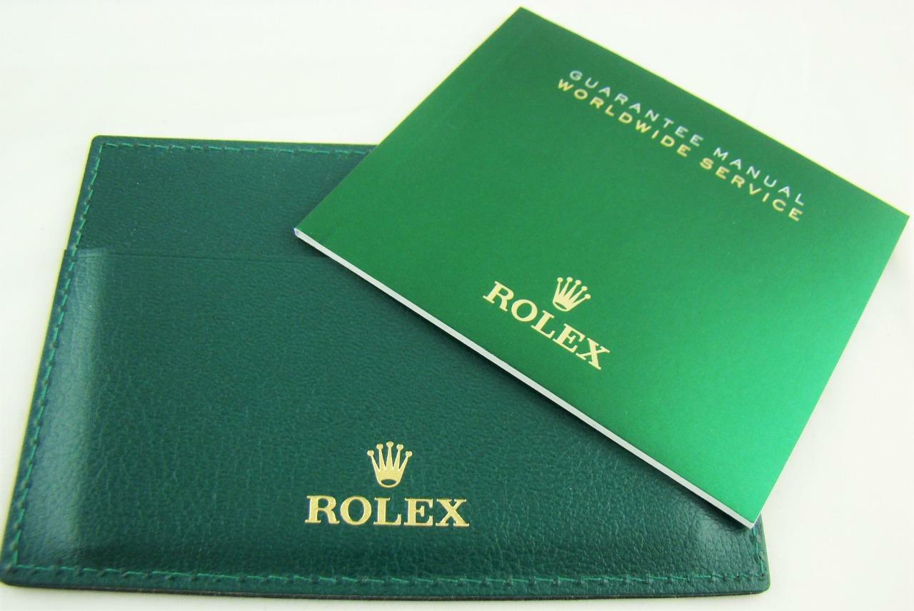 New Authentic Rolex Green Leather Certificate Card Holder Wallet Rare