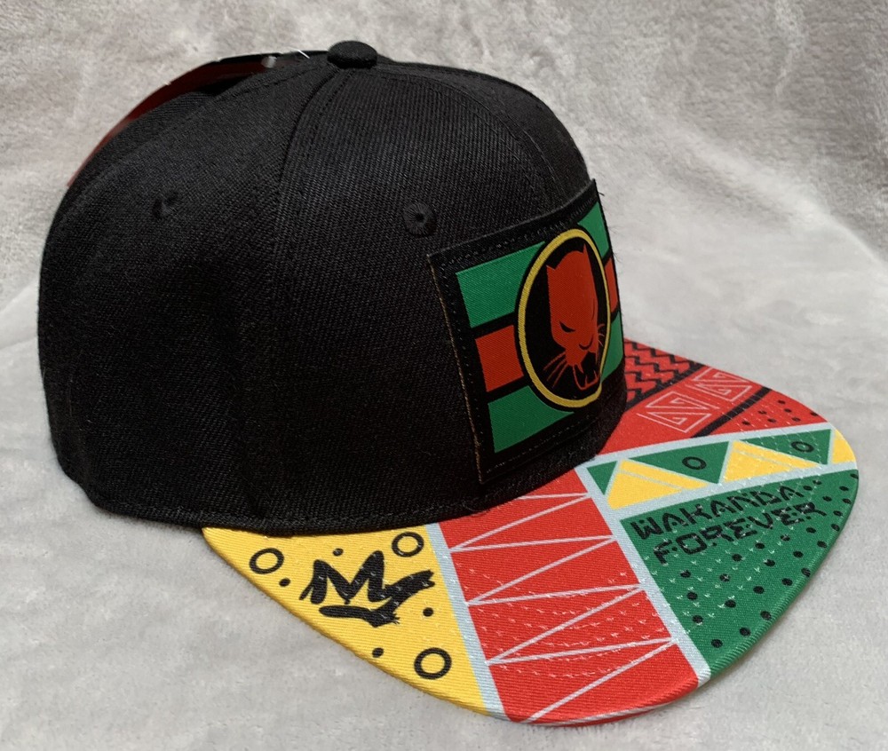 NEW Marvel WAKANDA FOREVER Black Panther Structured 6-Panel Snapback Cap Hat