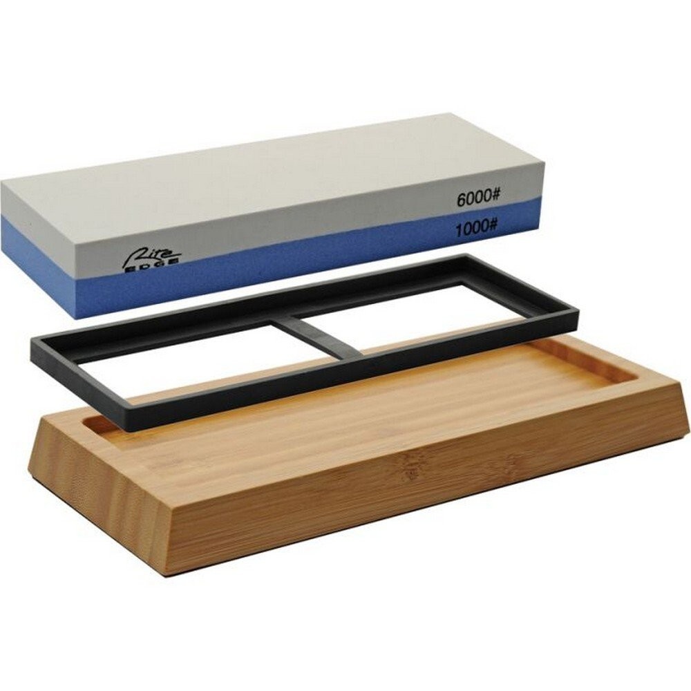Rite Edge Sharpening Stone With Angle Guide Non-Slip Bamboo Base - 212876