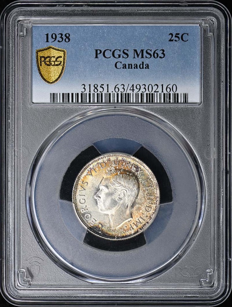 1938 25C Canada George VI PCGS MS63