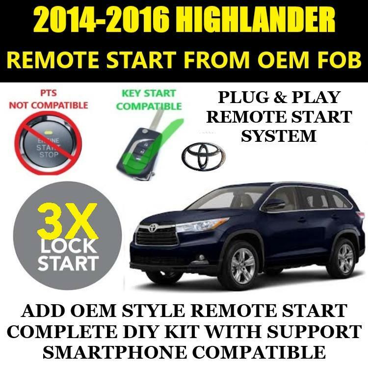 Plug & Play Remote Start 2014-2016 TOYOTA HIGHLANDER Key Start