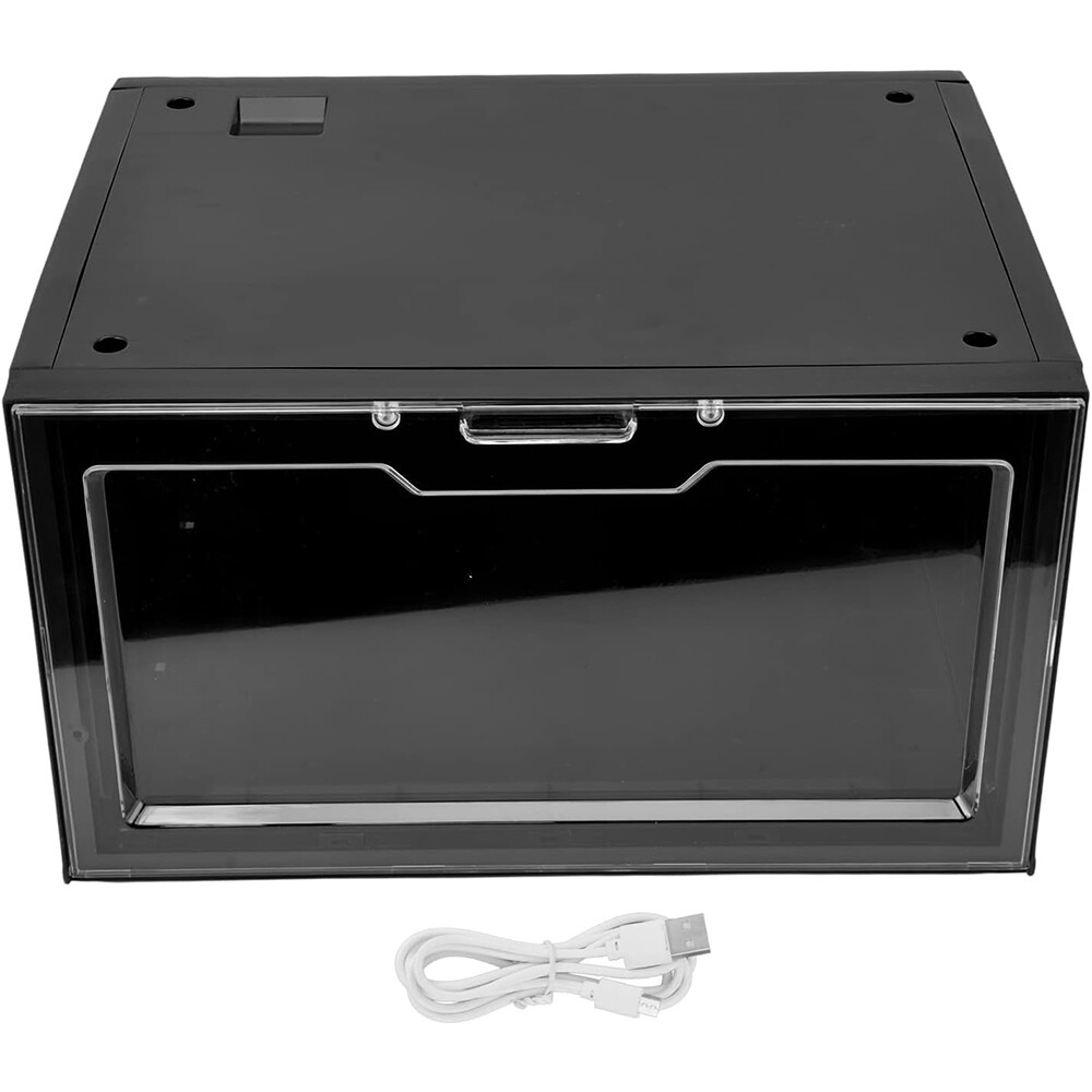 LED Shoe Storage Box Collection Crate Stackable Sneakers Organizer-Voice Control
