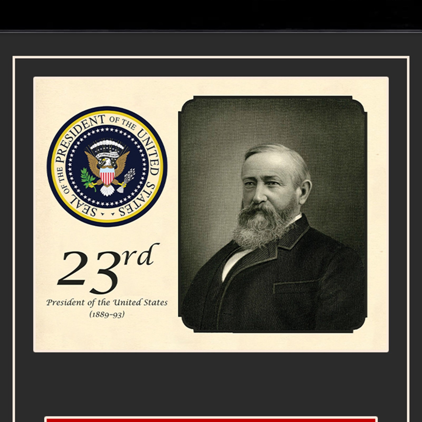 Benjamin Harrison Signed Cancelled Check Framed Display