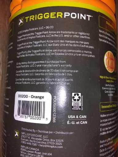 TRIGGERPOINT Grid Travel Orange Release Massage Foam Roller Circulation Density2