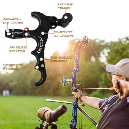 Bow Release for Compound Bow, Archery Release Black 4 Finger bow release