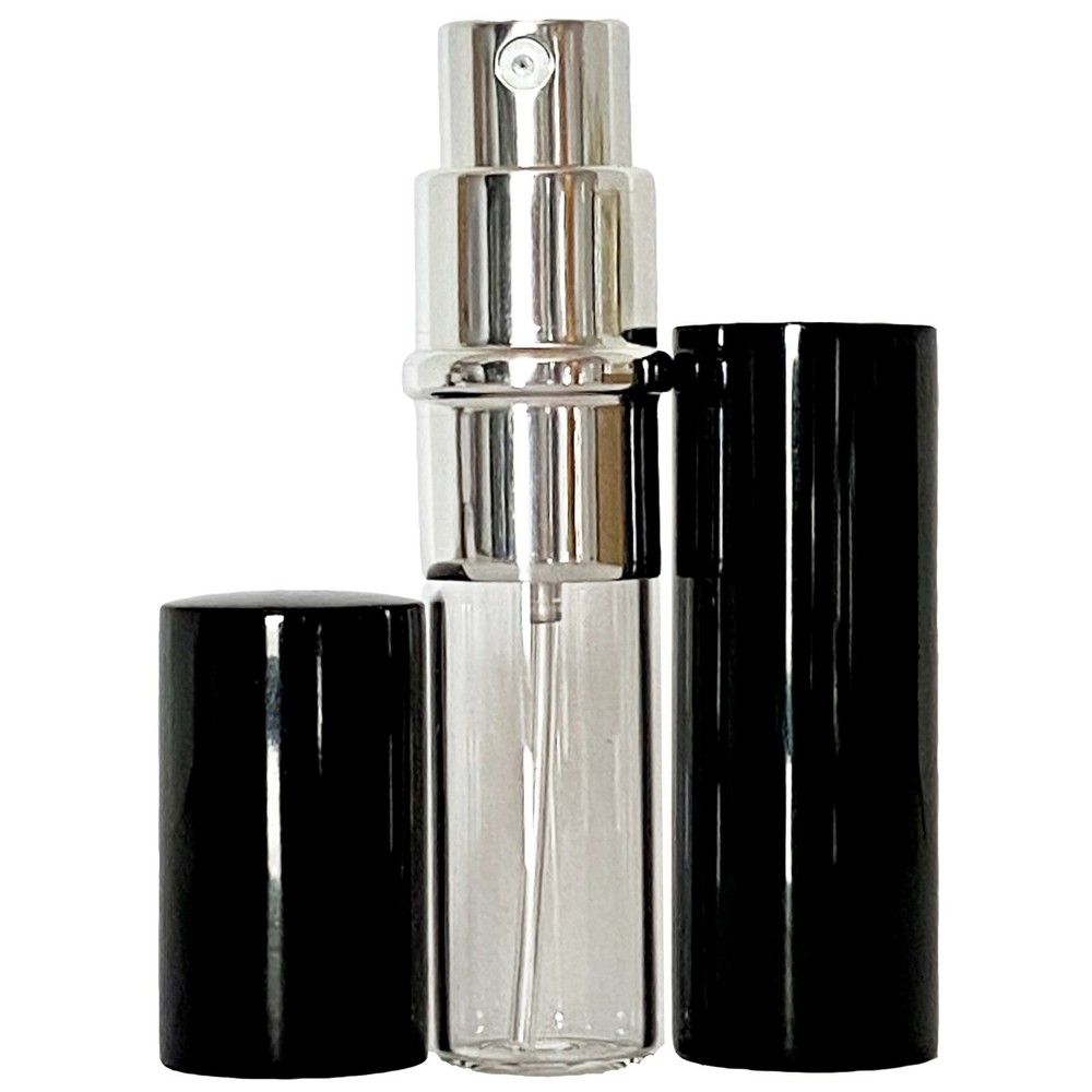 6ml 0.20oz empty perfume spray glass bottles silver atomizer black casing