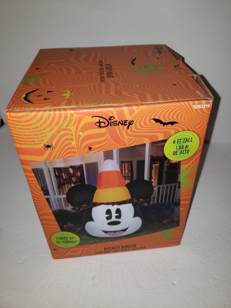 Disney Mickey Mouse Candy Corn Halloween Inflatable 6’ Light Up