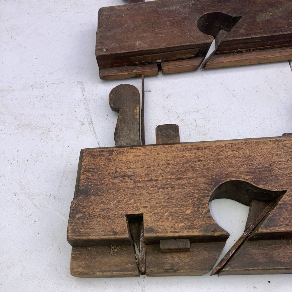Wooden planes x 2 - both with 2 cutters