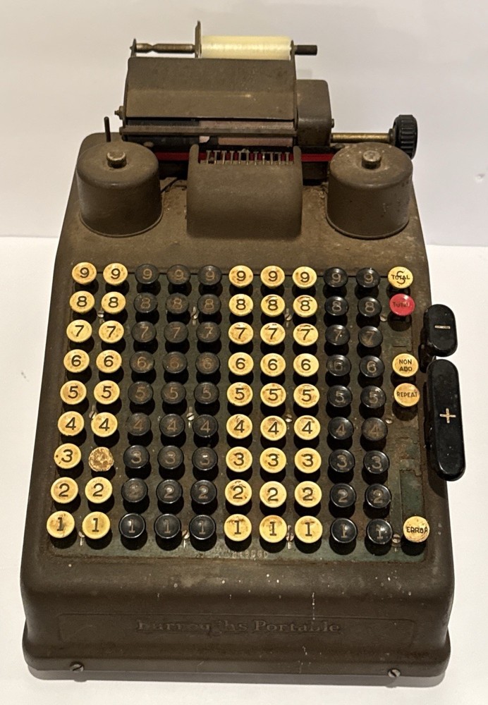 Burroughs Adding Machine Class 9 Portable Calculator 1920’s Vintage Read