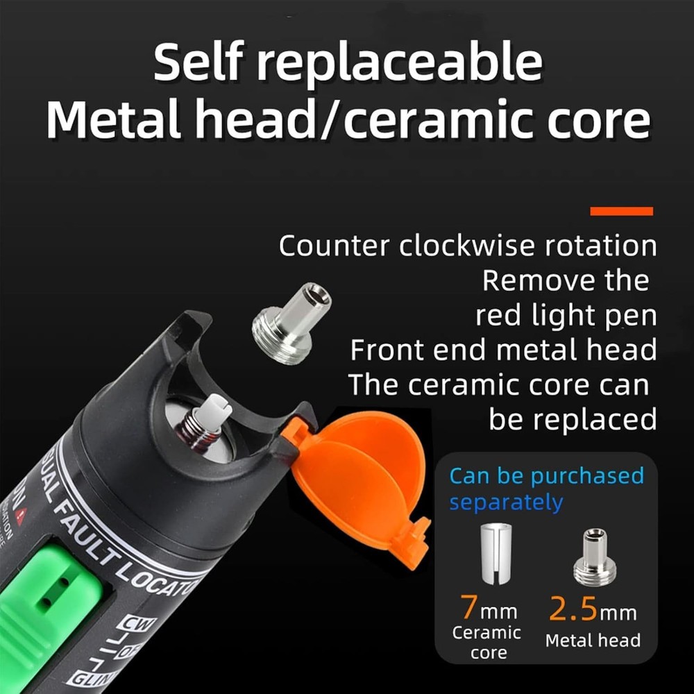 Fiber Optic Visual Fault Locator Set - Includes 2pcs VFL & Adapters for Networks
