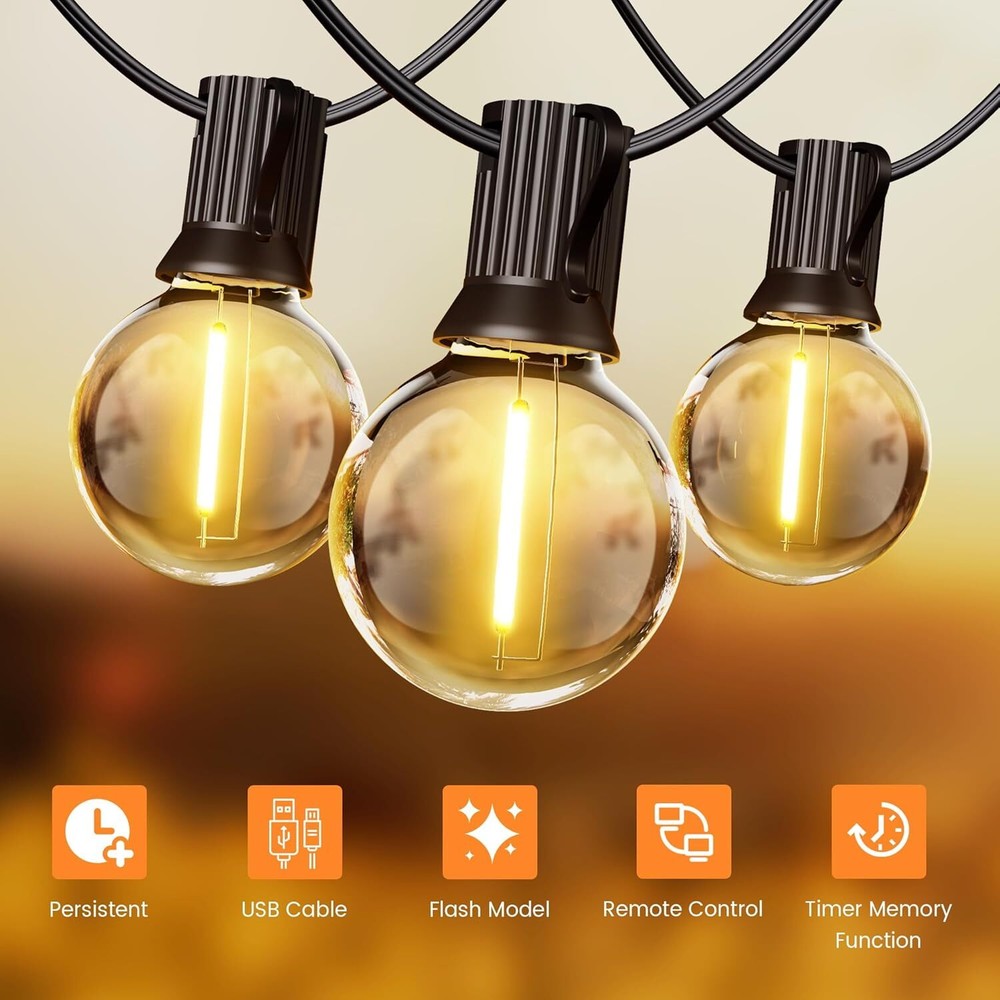 Solar String Lights -50~200Ft LED Outdoor String Lights -Shatterproof,Waterproof