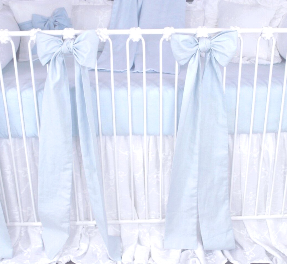 Blue Linen Marisol Crib Bedding Bundle