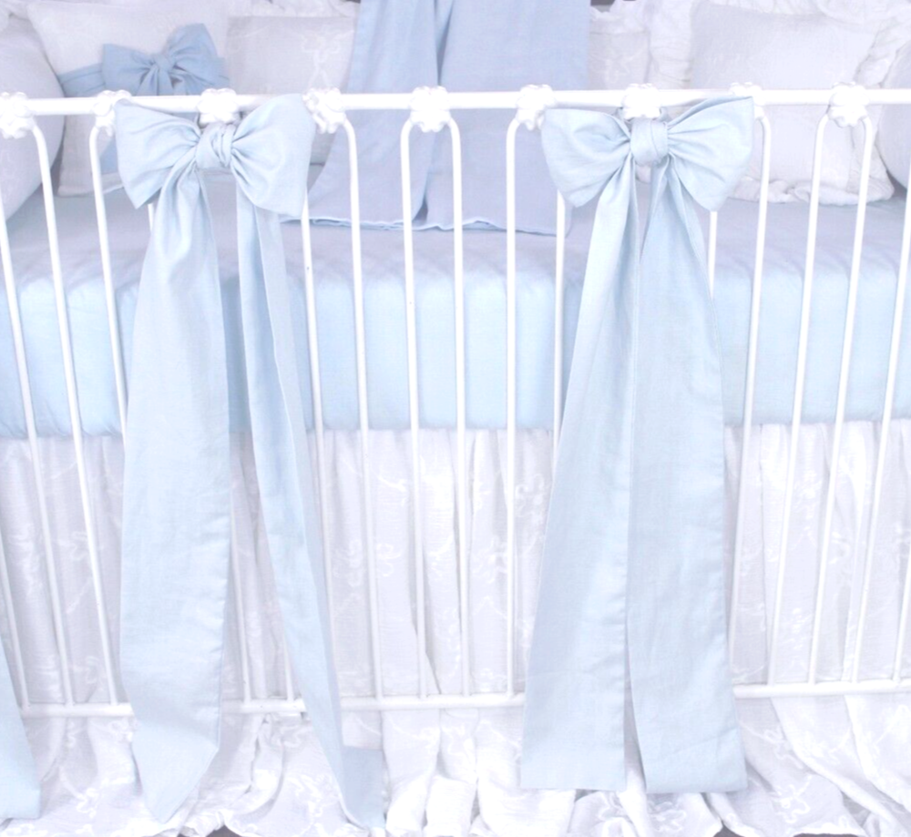 Blue Linen Marisol Crib Bedding Bundle