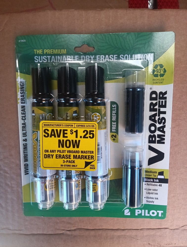 Pilot Sustainable Dry Erase Markers 3 Pk